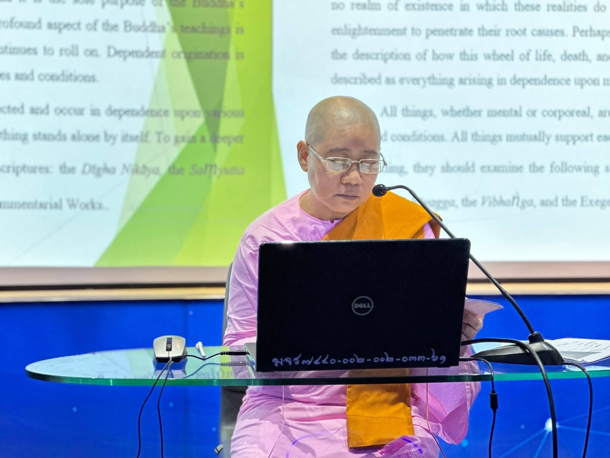 Dr. Surocana presenting academic research